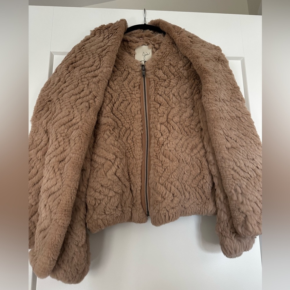 Joie Plush Beige Fur Jacket